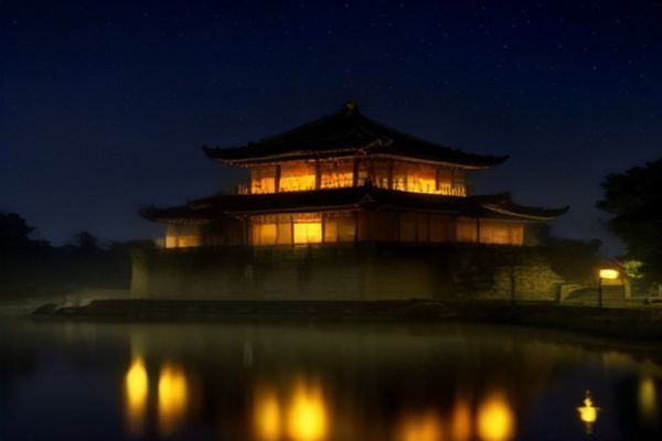 夜色ai生成的赛博朋克城市夜景，霓虹灯光倒映在雨水积聚的街道上，深紫蓝色调科幻感强烈