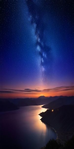 夜色ai App 在暗夜星空背景下的手机主界面展示，以深紫色为主色调，带有霓虹光效
