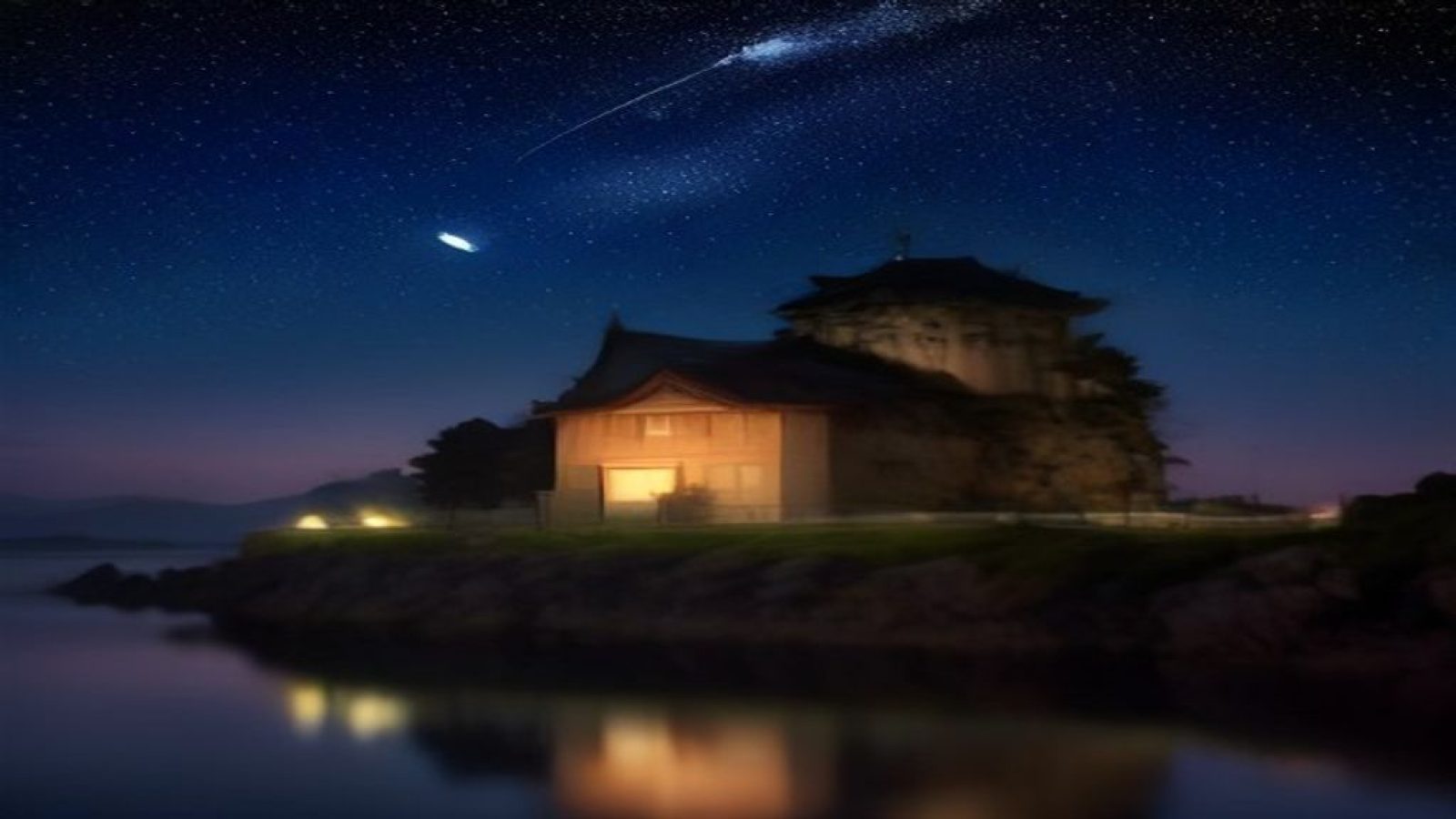 深紫夜空霓虹背景，夜色ai官网首页视觉，粉紫色星云渐变光效，AI创作平台氛围图